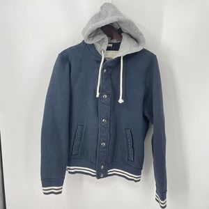 Abercrombie & Fitch Jacket Mens Size Medium Muscle Blue Hoodie Button Blue